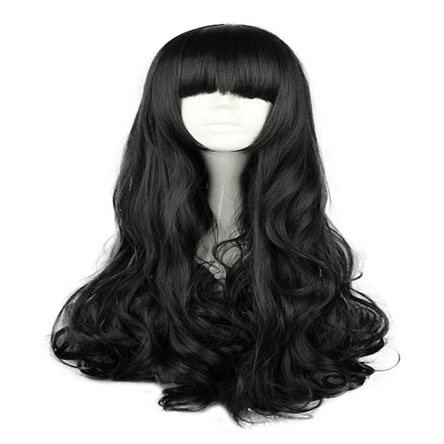 Cosplay Costume Wig Synthetic Wig Cosplay Wig Blake Belladonna RWBY Body Wave Neat Bang Wig Long Natural Black Ombre Pink Purple Orange Synthetic Hair 28 inch Women‘s Cosplay