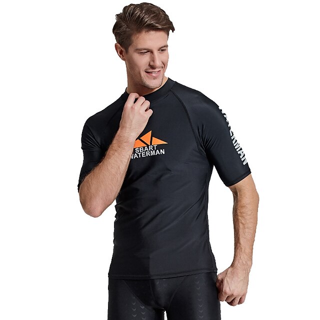 Sports & Outdoors Surfing, Diving & Snorkeling | SBART Mens Rash Guard UV Sun Protection Breathable Quick Dry Short Sleeve Sun S