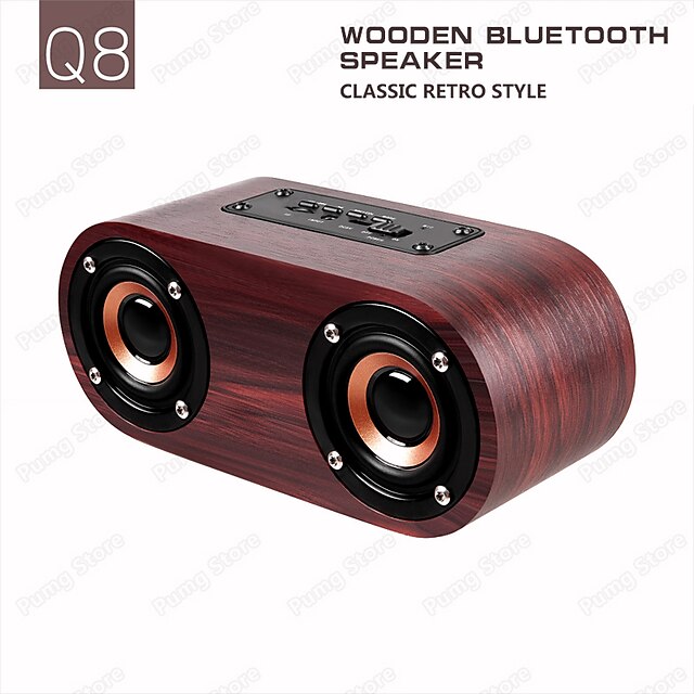  Q8 Wireless Speaker Double Horn Bluetooth 4.2 Support AUX Cable Connection and TF Card Playback for Smartphone /Tablet PC / MP3