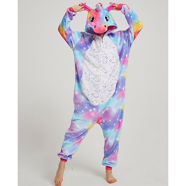  Voksne Kigurumi-pyjamas enhjørning Pegasus Printer Onesie-pyjamas Flannelstof Cosplay Til Damer og Herrer Jul Nattøj Med Dyr Tegneserie