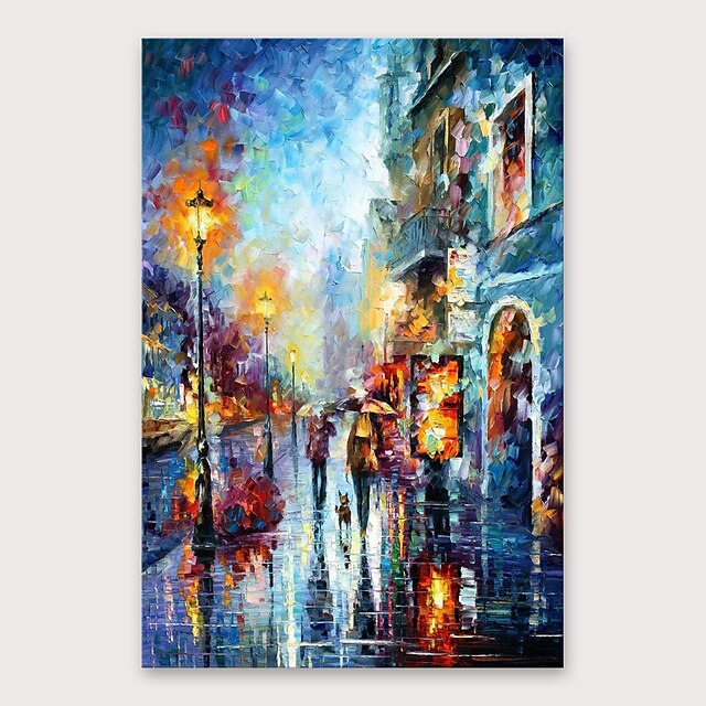  Oil Painting Hand Painted Vertical Abstract Landscape Modern Stretched Canvas