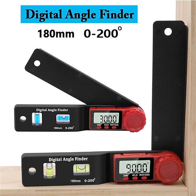  2 in 1 Mini Level Angle Ruler Protractor Carpenter's Angle Ruler Vernier Digital Display Caliper