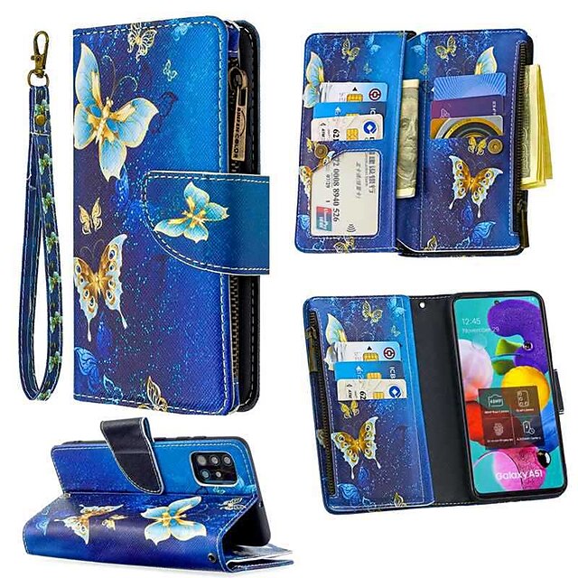  Case For Samsung Galaxy A51 A71 A70E A11 A21 A01 Note 10 Plus Wallet  Card Holder with Stand Full Body Cases Butterfly PU Leather For Galaxy M11 A31 A41 A81 A91 A30S A50S