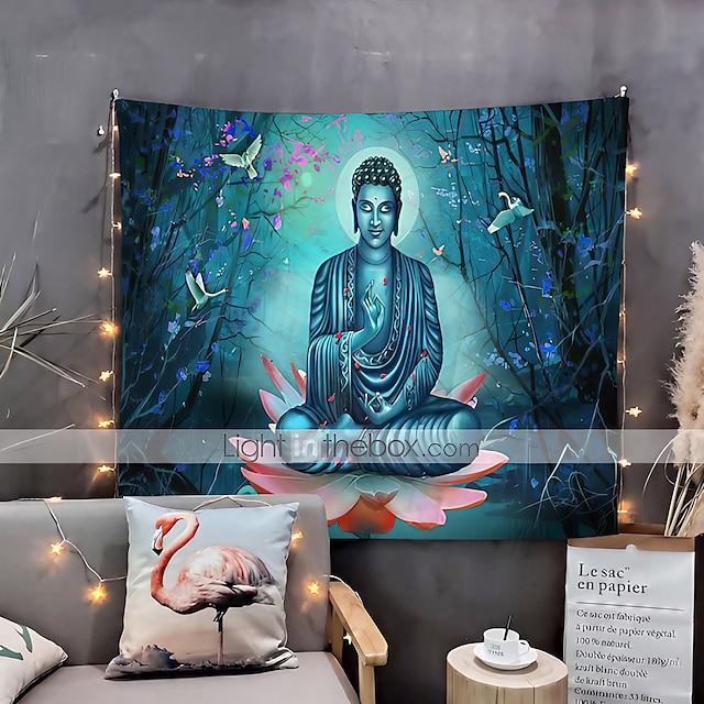 Indian Buddha Hippie Bohomian Tapestry Meditation Throw Wall Hanging Ethnic Art 