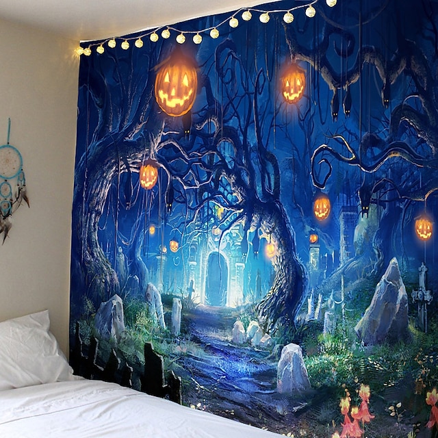 Home & Garden Home Decor | Scary Blood Palm Halloween Wall Hanging Tapestry Carpet Halloween Party Wall Tapestries for Halloween