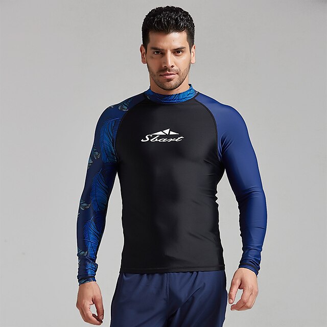  Men's Rash Guard Elastane Top Breathable Quick Dry Long Sleeve Swimming Diving Water Sports Autumn / Fall Spring Summer / Stretchy