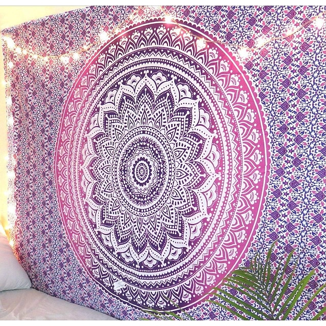  mandala bohème grand mur tapisserie art décor couverture rideau suspendu maison chambre salon dortoir décoration boho hippie psychédélique floral fleur lotus indien
