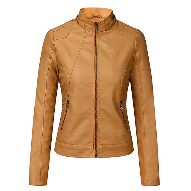 womens khaki jacket with leather sleeves