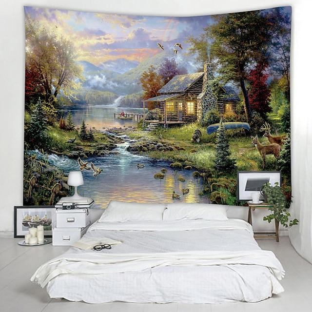 Home & Garden Home Decor | Wonderland Scenery Digital Printed Tapestry Decor Wall Art Tablecloths Bedspread Picnic Blanket Beach