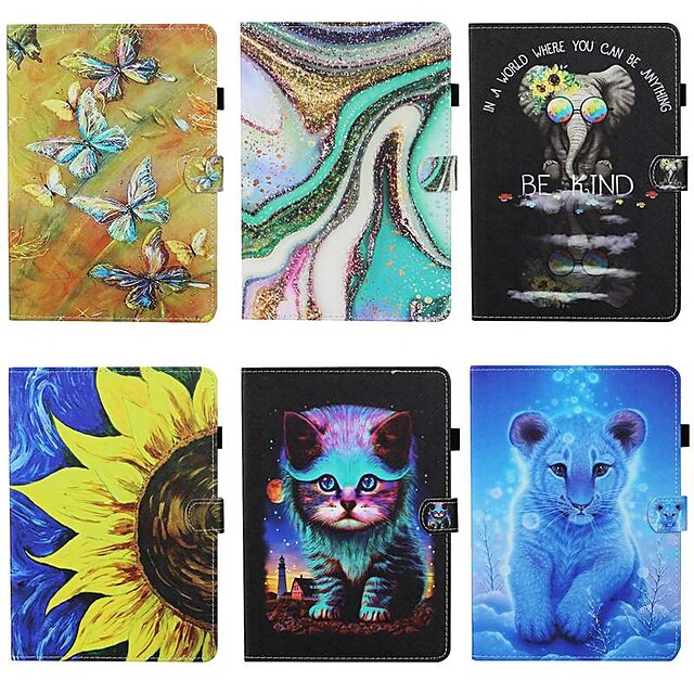  Case For Lenovo M10 Plus TB-X606F Card Holder with Stand  Flip Full Body Cases Butterfly Animal PU Leather
