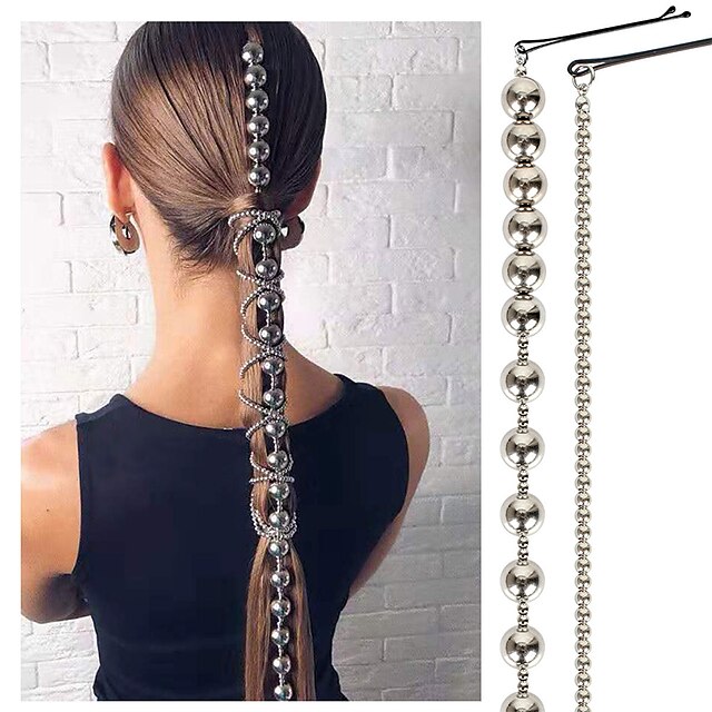  Women's Hair Jewelry For Party Evening Street Gift Holiday Fashion Classic Aluminum Silver 2pcs