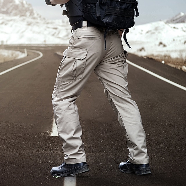 pantalones deportivos militares pantalones militares tácticos del ejército pantalones ripstop de combate con múltiples bolsillos elásticos Pantalones de trabajo de carga al aire libre para hombres