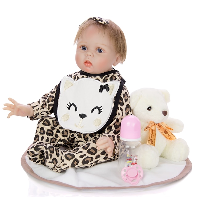  KEIUMI 22 inch Reborn Doll Baby & Toddler Toy Reborn Toddler Doll Baby Girl Gift Cute Lovely Parent-Child Interaction Tipped and Sealed Nails Half Silicone and Cloth Body with Clothes and Accessories