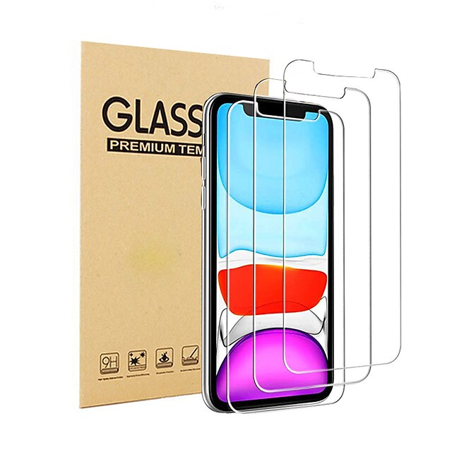  9H Compatible with iPhone 11Pro 11 X XR XS XSmax 8 7 6 6sPlus Screen Protector Tempered Glass Film Protector for iPhone  3 Pack Clear