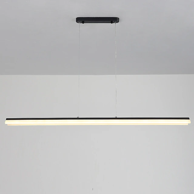 LED Linear Pendant Light Modern Black Gold 100cm Office Dining Room ...