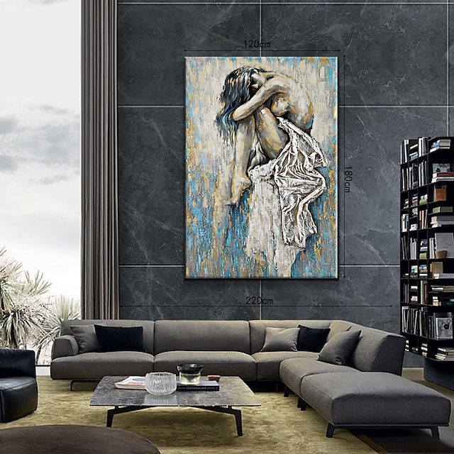  Oil Painting Hand Painted Vertical Abstract Nude Modern Rolled Canvas (No Frame)