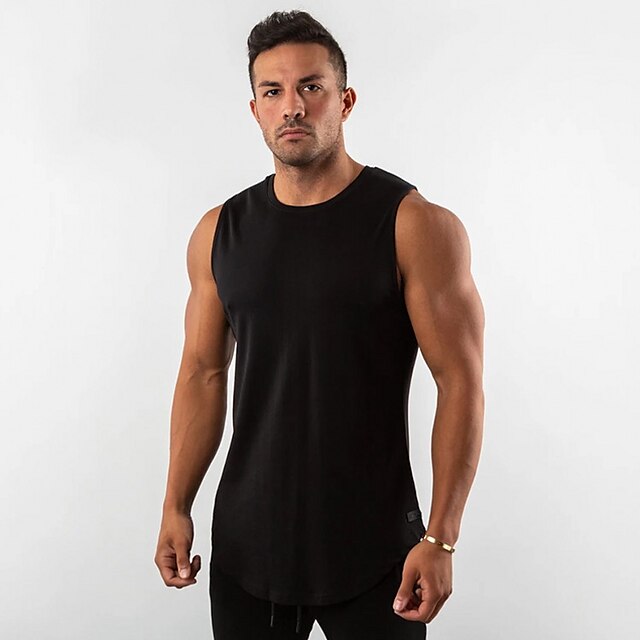 Sports & Outdoors Running, Jogging & Walking | Mens Sleeveless Running Tank Top Singlet Top Athleisure Summer Cotton Breathable 