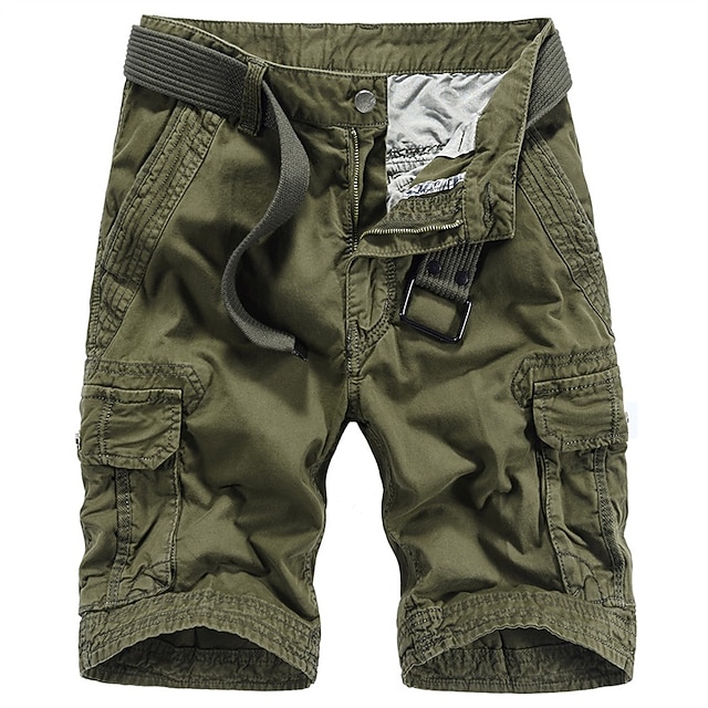 

Men's Hiking Shorts Hiking Cargo Shorts Military Solid Color Summer Outdoor 10 Loose Ripstop Multi-Pockets Breathable Sweat wicking Cotton Knee Length Shorts Bottoms Dark Grey Khaki Dark Green Black