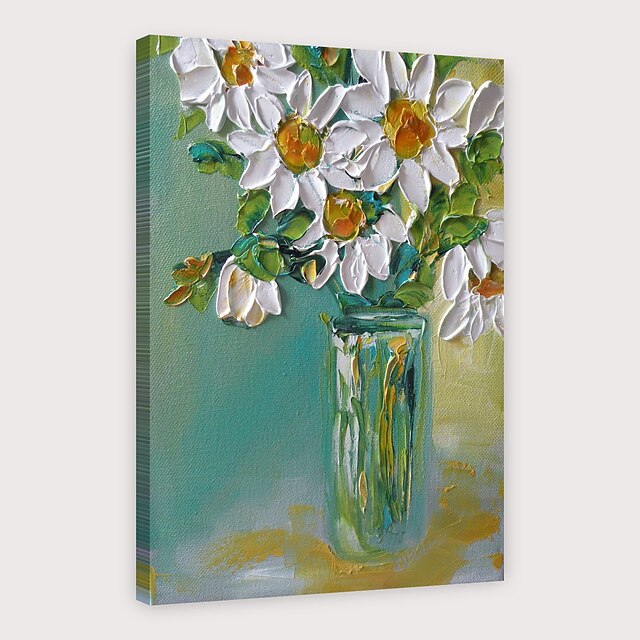  Oil Painting Hand Painted Vertical Abstract Floral / Botanical Modern Stretched Canvas