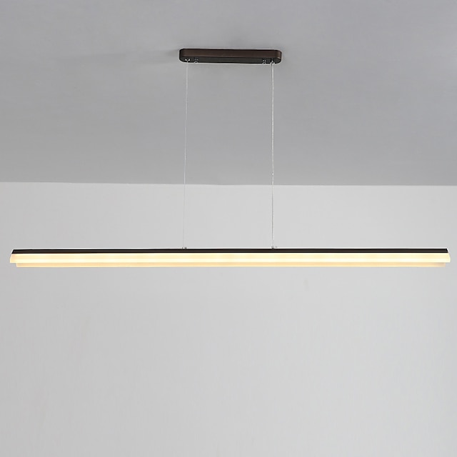 Lights & Lighting Pendant Lights | LED Linear Pendant Light Modern Black Gold 100cm Office Dining Room Chandelier Painted Finish