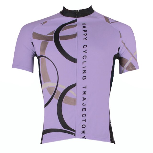  Herre Sykkeltrøyer Sirkel Mønstret Morsom Kortermet Sykkel Jersey Topper med 3 baklommer Fjellsykling Veisykling Hurtigtørkende Ultrafiolettbestandig Forside Glidelås Tilbake Lomme sport Hvit Gul Rosa