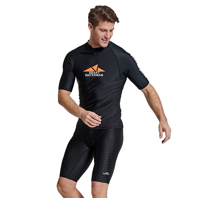 Sports & Outdoors Surfing, Diving & Snorkeling | SBART Mens Rash Guard UV Sun Protection Breathable Quick Dry Short Sleeve Sun S