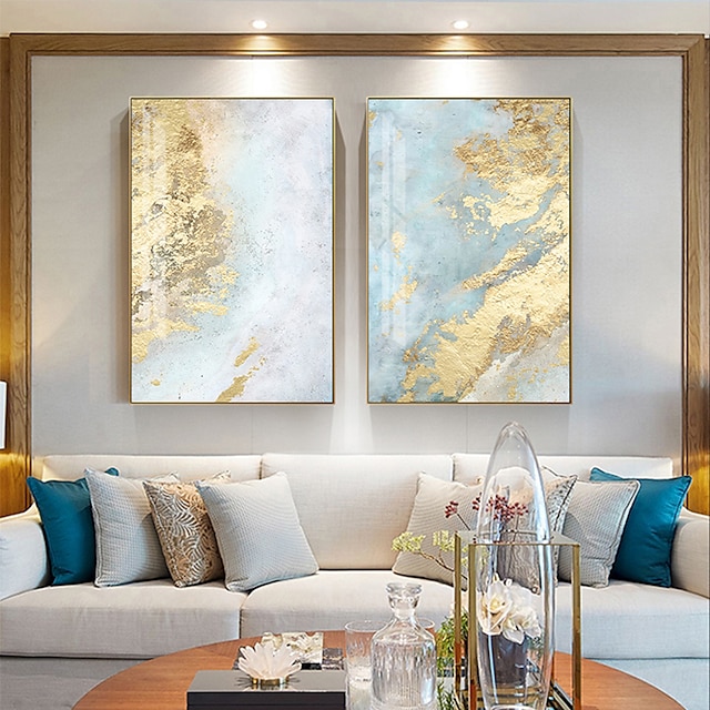 olejomalba 100% ručně malovaná nástěnná malba na plátně abstraktní moderní zlatá modrá textura mramoru domácí dekorace výzdoba rolované plátno bez rámu nenatažené