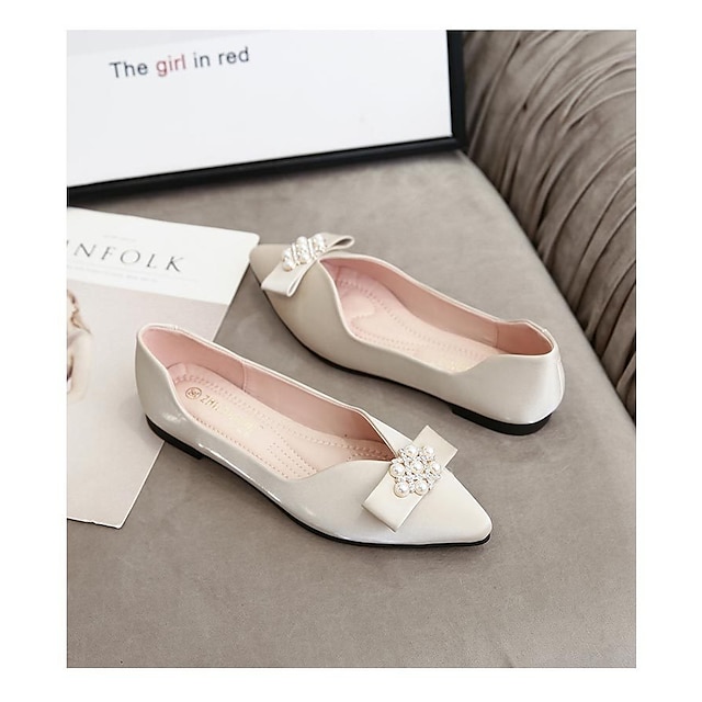 Shoes & Bags Womens Shoes | Womens Flats Rhinestone Flat Heel Pointed Toe Closed Toe Basic Casual Daily PU Loafer Fall Spring So