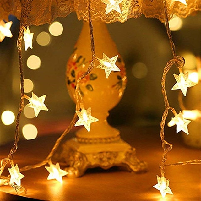  Ramadan Eid Lights Christmas Decoration 6M 40LED Star LED String Lights USB Powered Fairy Lights Christmas Wedding Holiday Party Decoration Light