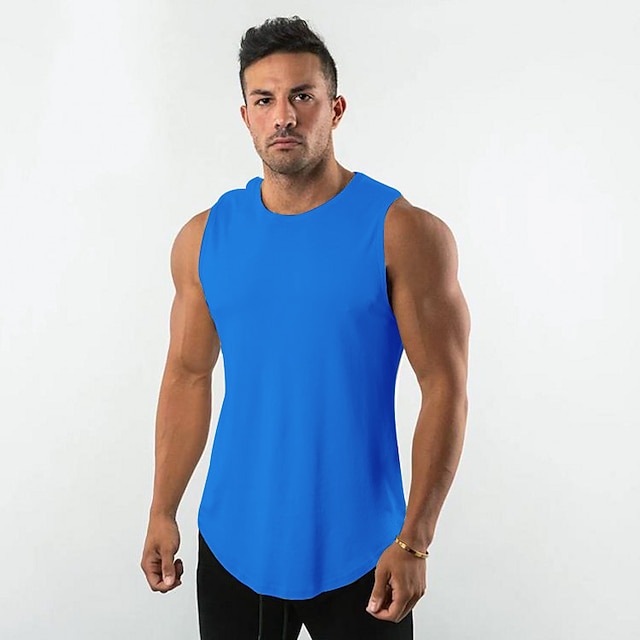 Sports & Outdoors Running, Jogging & Walking | Mens Sleeveless Running Tank Top Singlet Top Athleisure Summer Cotton Breathable 