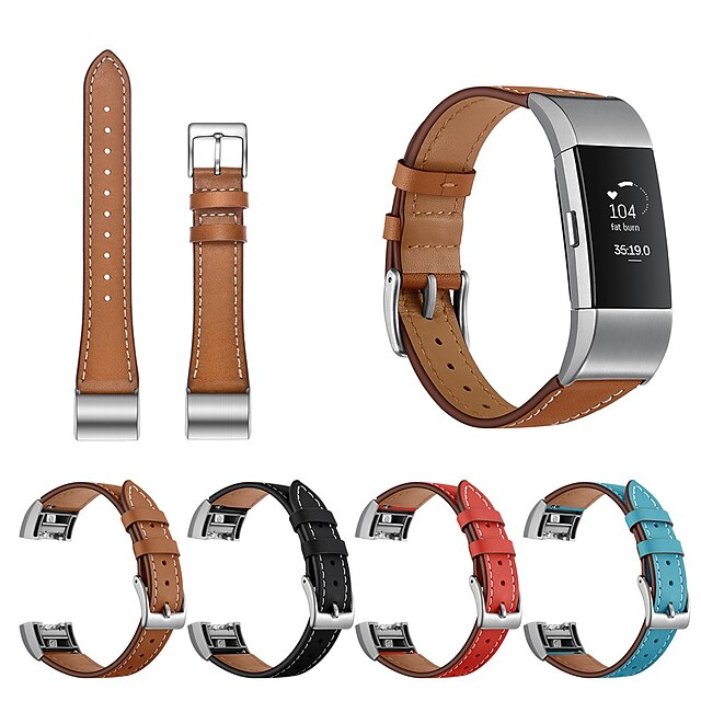  Replacement Bracelet Wrist Strap for Fitbit Charge 2 Modern Buckle Genuine Leather Watch Band