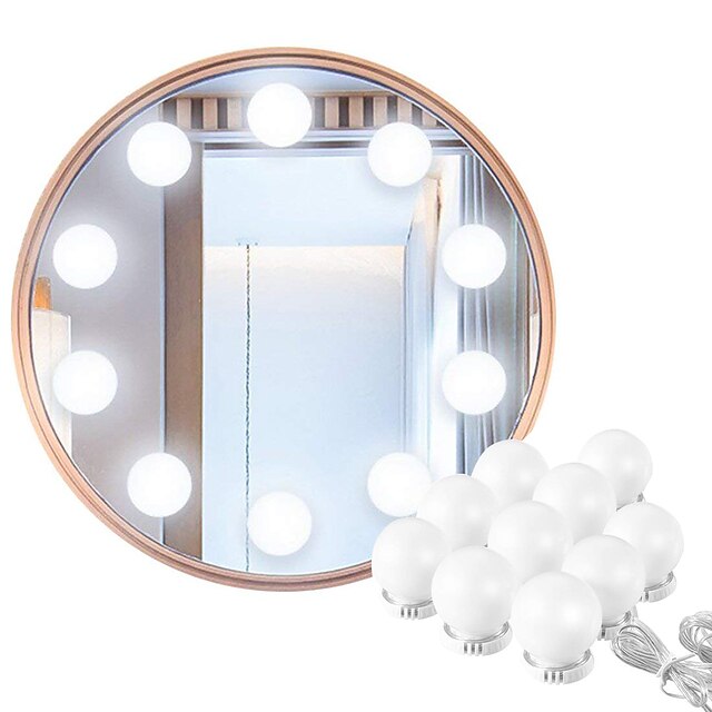  LED Makeup Mirror Vanity Light Bulbs Hollywood Style White Lighting LED Lamp Touch Switch USB Cosmetic Lighted String Rotating