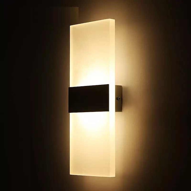  1-Light LED Wall Sconce Round Rectangle Indoor Wall Light Acrylic Modern Contemporary Wall Lamp for Bedroom Corridor Stairs Bathroom 6W