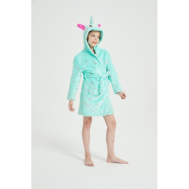 Toys & Hobbies Cosplay & Costumes | Kids Kigurumi Pajamas Bathrobe Unicorn Flying Horse Onesie Pajamas Flannel Fabric Green Cosp