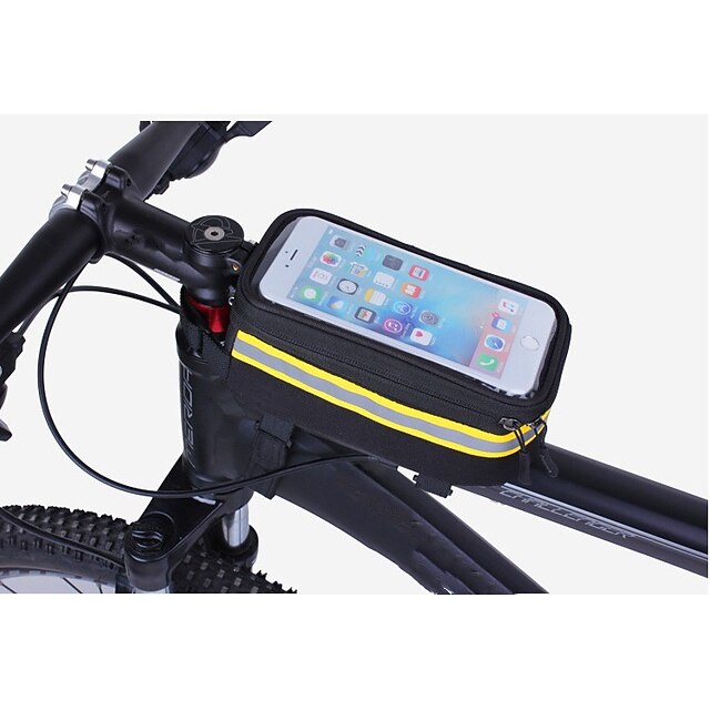  ROSWHEEL Cell Phone Bag Bike Handlebar Bag 5.5 inch Cycling for Samsung Galaxy S6 iPhone 5C iPhone 4/4S Black Orange Cycling / Bike / iPhone X / iPhone XR / iPhone XS / iPhone XS Max
