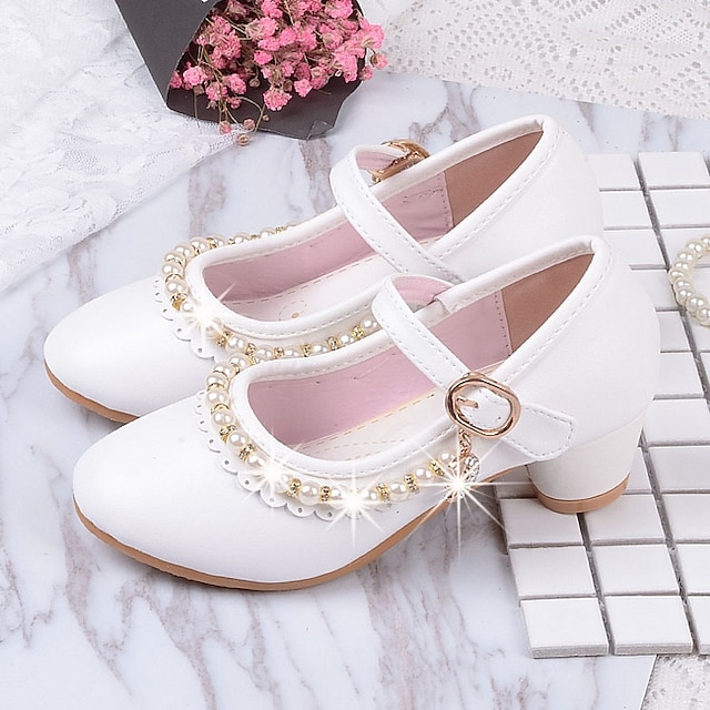 Girls' Flats Comfort Princess Shoes Halloween PU Little Kids(4-7ys) White Pink Summer