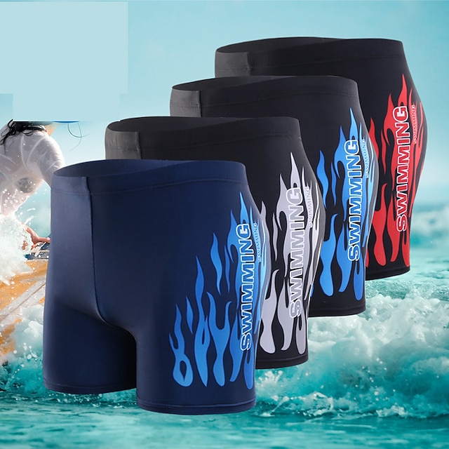  Homens Shorts de Natação Calção Justo de Natação Calças Respirável Secagem Rápida Natação Surfe Esportes Aquáticos 3D impressão Verão