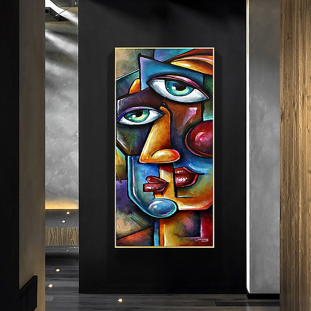  Large Size Oil Painting 100% Handmade Hand Painted Wall Art On Canvas Human Face Abstract Portrait Picasso Style Home Decoration Decor Rolled Canvas No Frame Unstretched