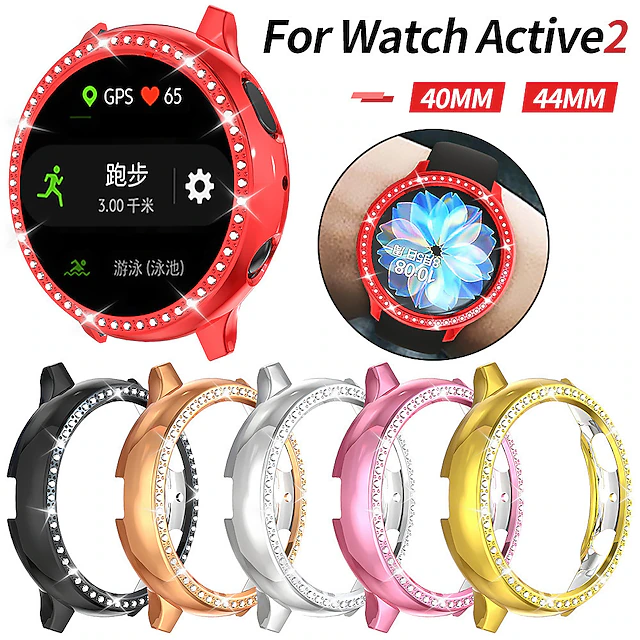 Diamond Case Watch Case Compatible with Samsung Galaxy Watch Active 2 40mm / Watch Active 2 44mm Shockproof Plastic / Hard PC Watch Cover 19