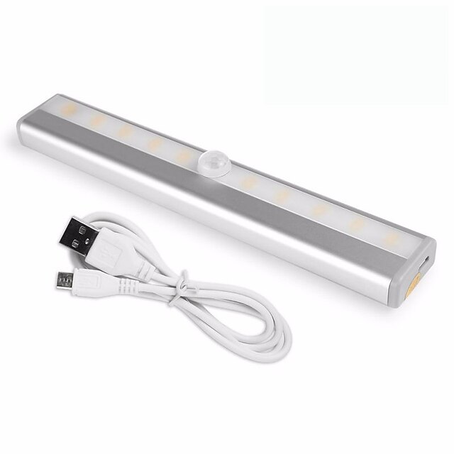  Rectangular Touch Lamp LED Night Light Human Body Sensor Cupboard Wardrobe Body Sensor USB 1 set