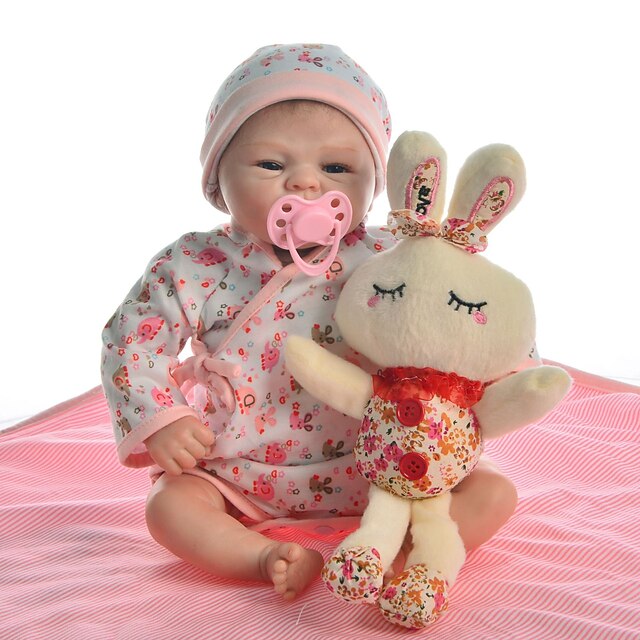  KEIUMI 16 inch Reborn Doll Baby & Toddler Toy Reborn Toddler Doll Baby Girl Gift Cute Lovely Parent-Child Interaction Tipped and Sealed Nails Half Silicone and Cloth Body with Clothes and Accessories