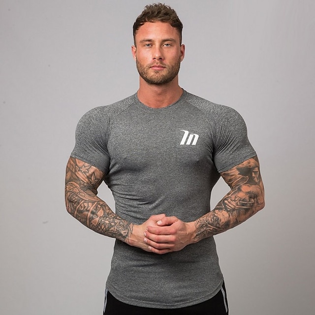 Sports & Outdoors Running, Jogging & Walking | Mens Short Sleeve Workout Tops Running Shirt Tee Tshirt Top Athleisure Summer Bre