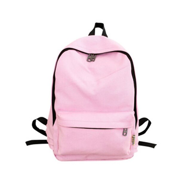  Γυναικεία Καμβάς Σχολική τσάντα σακκίδιο Μεγάλη χωρητικότητα Φερμουάρ ΕΞΩΤΕΡΙΚΟΥ ΧΩΡΟΥ Κρασί Λευκό Μαύρο Μπλε Ροζ