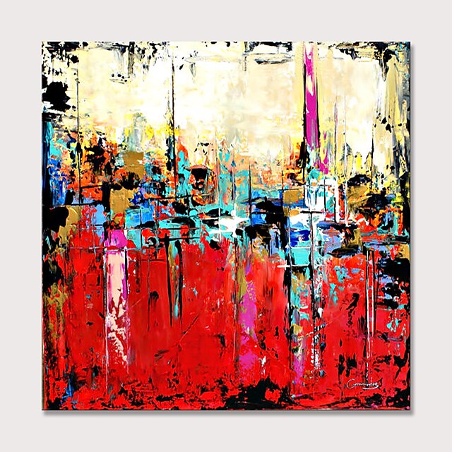  Oil Painting Hand Painted Square Abstract Modern Rolled Canvas (No Frame)