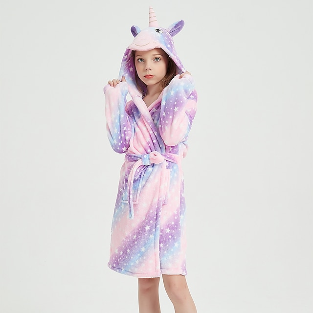 Toys & Hobbies Cosplay & Costumes | Kids Kigurumi Pajamas Bathrobe Unicorn Flying Horse Onesie Pajamas Flannel Fabric Purple Cos