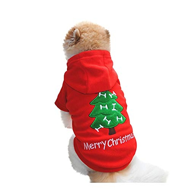  pet christmas t shirt costumes, christmas pet dog puppy hoodie sweater fleece warm clothes