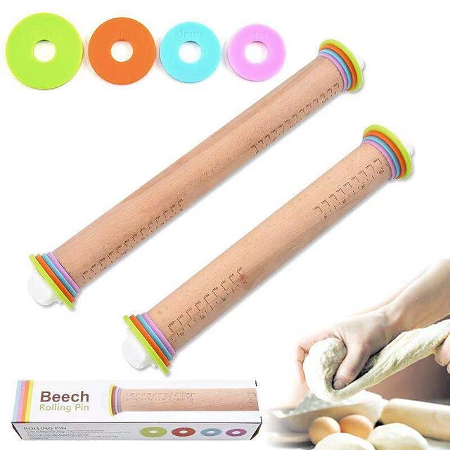 Adjustable Rolling Pin with Removable Rings 2 Sizes Available 2023 23.99