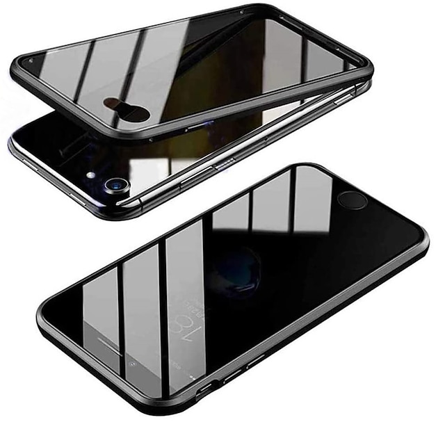  téléphone Coque Pour iPhone 17 Pro Max 17 Air 16 15 14 Pro Max Plus 13 12 11 Pro Max Mini Adsorption Magnétique Protection complète du corps Double Face Anti peep Verre Trempé