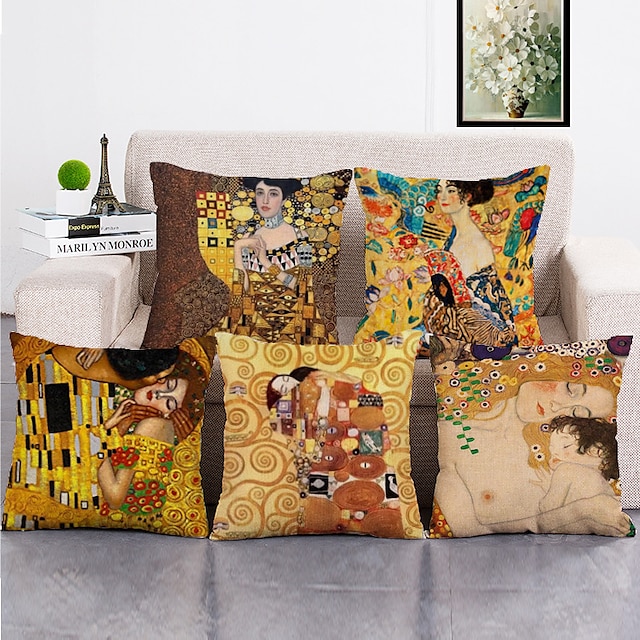  1 Set of 5 Pcs Throw Pillow Covers Modern Decorative Throw Pillow Case Cushion Case for Room Bedroom Room Sofa Chair Car,18*18 Inch 45*45cm