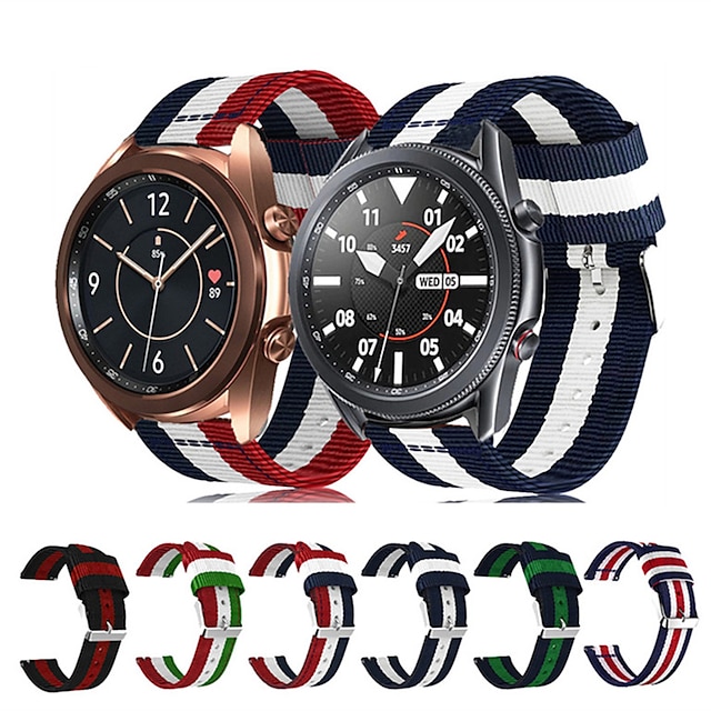  Horlogeband voor Samsung Watch 6/5/4 40/44mm, Galaxy Watch 5 Pro 45mm, Galaxy Watch 4/6 Classic 42/46/43/47mm, Watch 3, Active 2, Gear S3 S2 Nylon Vervanging Band 20mm 22mm Ademend Sportband